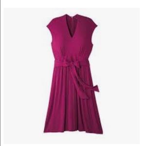 Avon Studio 1886 Tie Front V-Neck Dress. Size 1X. Dark Fuchsia